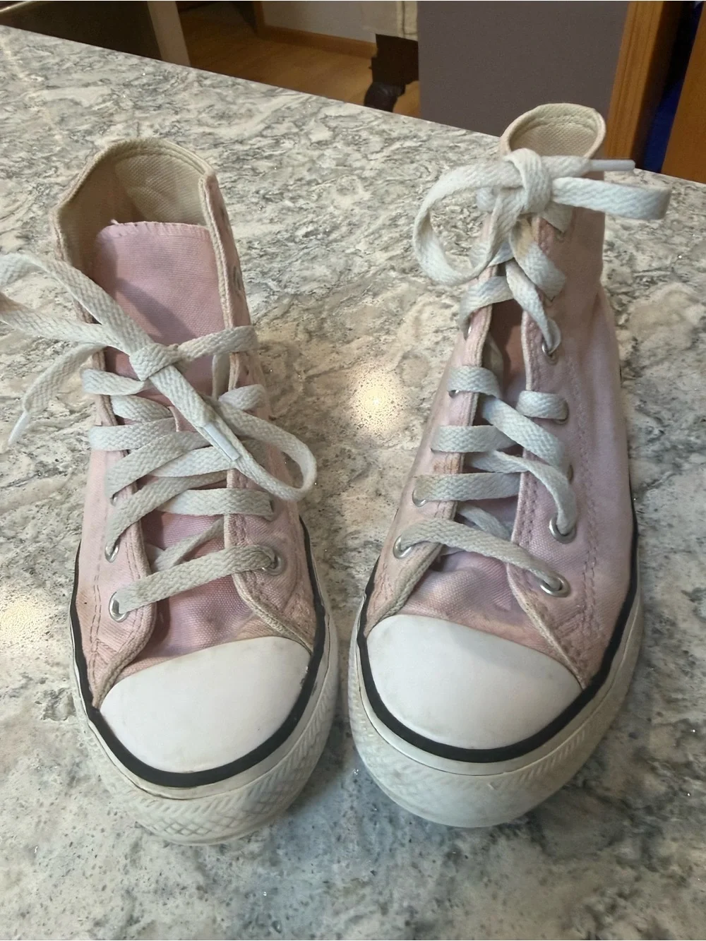 Converse Kids Light Pink High-Top Canvas Sneakers